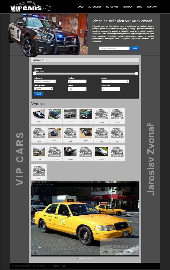 Náhled webu VIP cars Zvonař